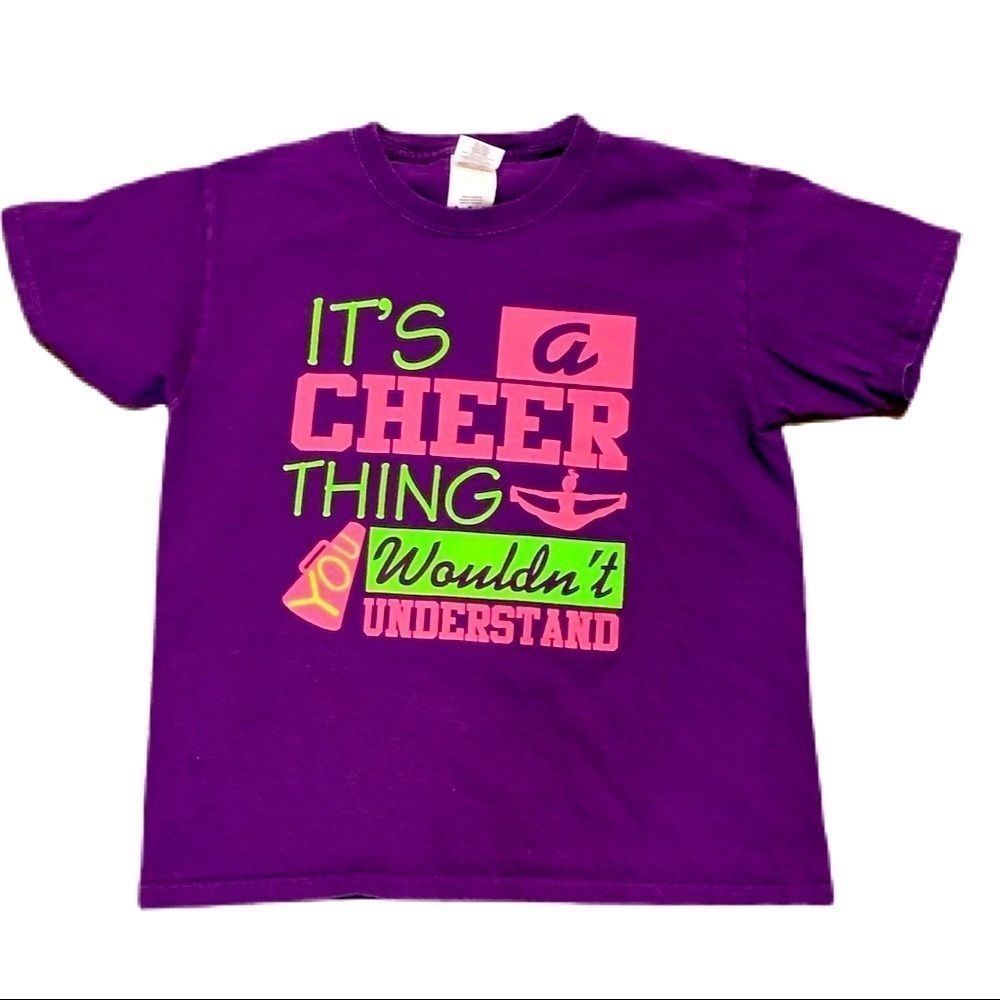 Cheerleading purple t shirt size M (12-14)